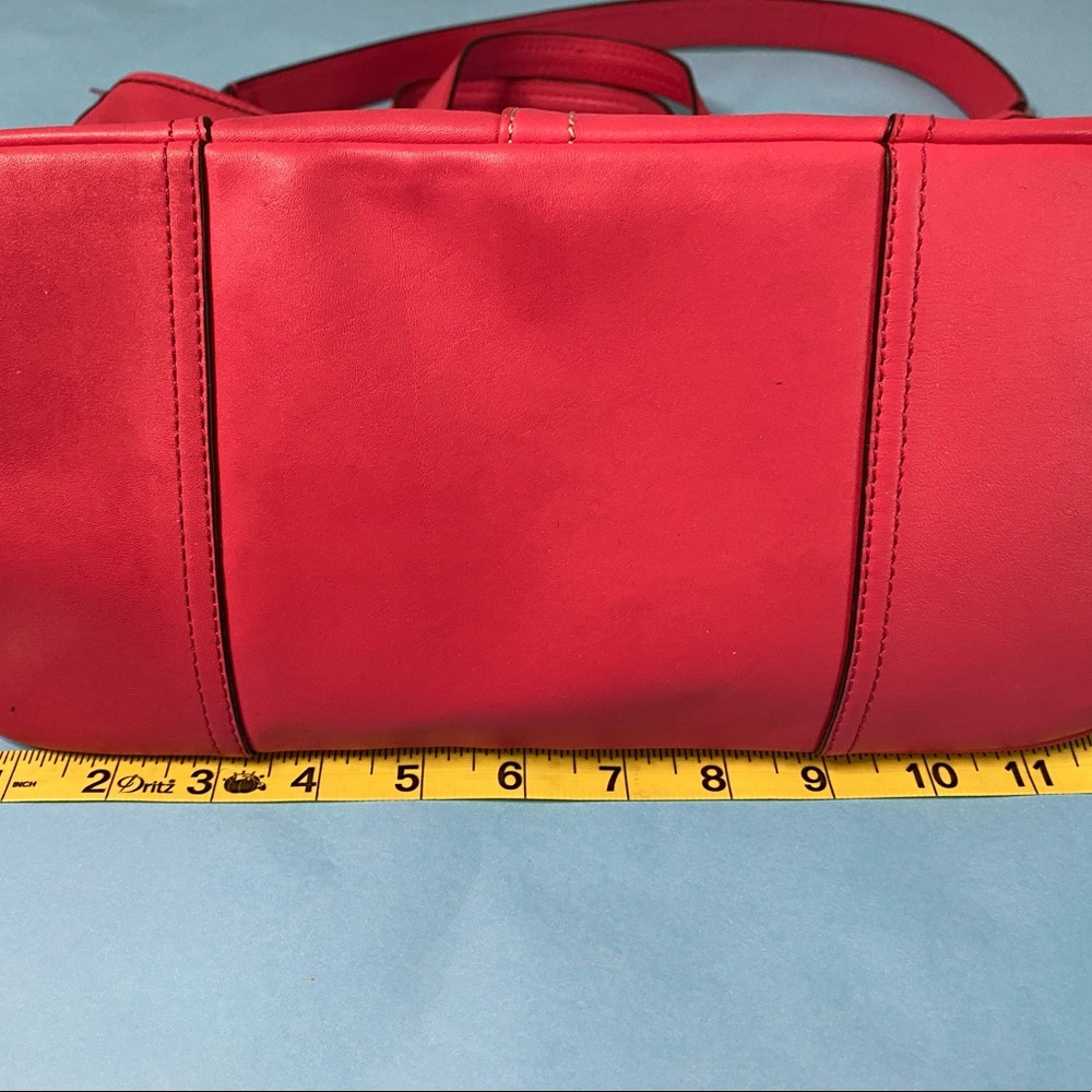 Coach leather purse, coral color. - Picture 2 of 7